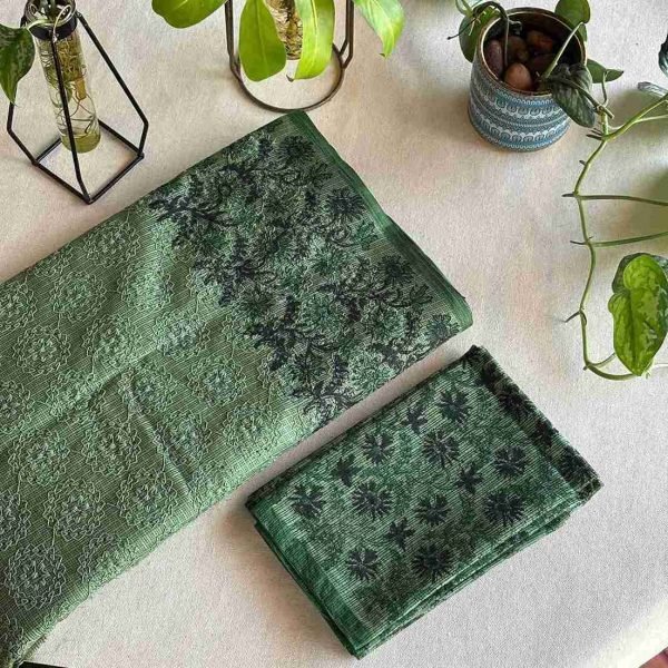 Tepchi Kota Saree (Green) - Image 2