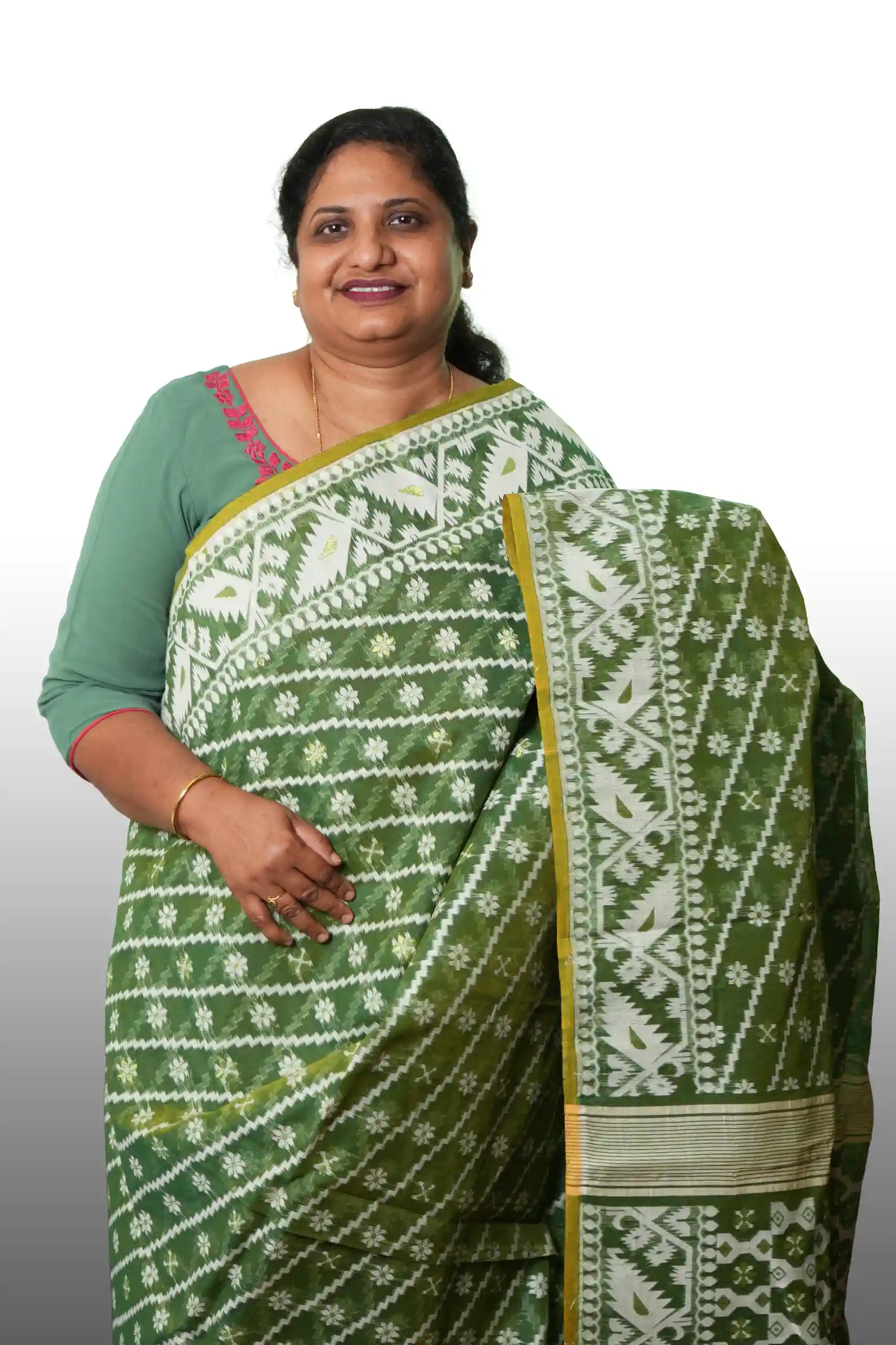 Handloom Jamdani Cotton Saree (GVS 4095)