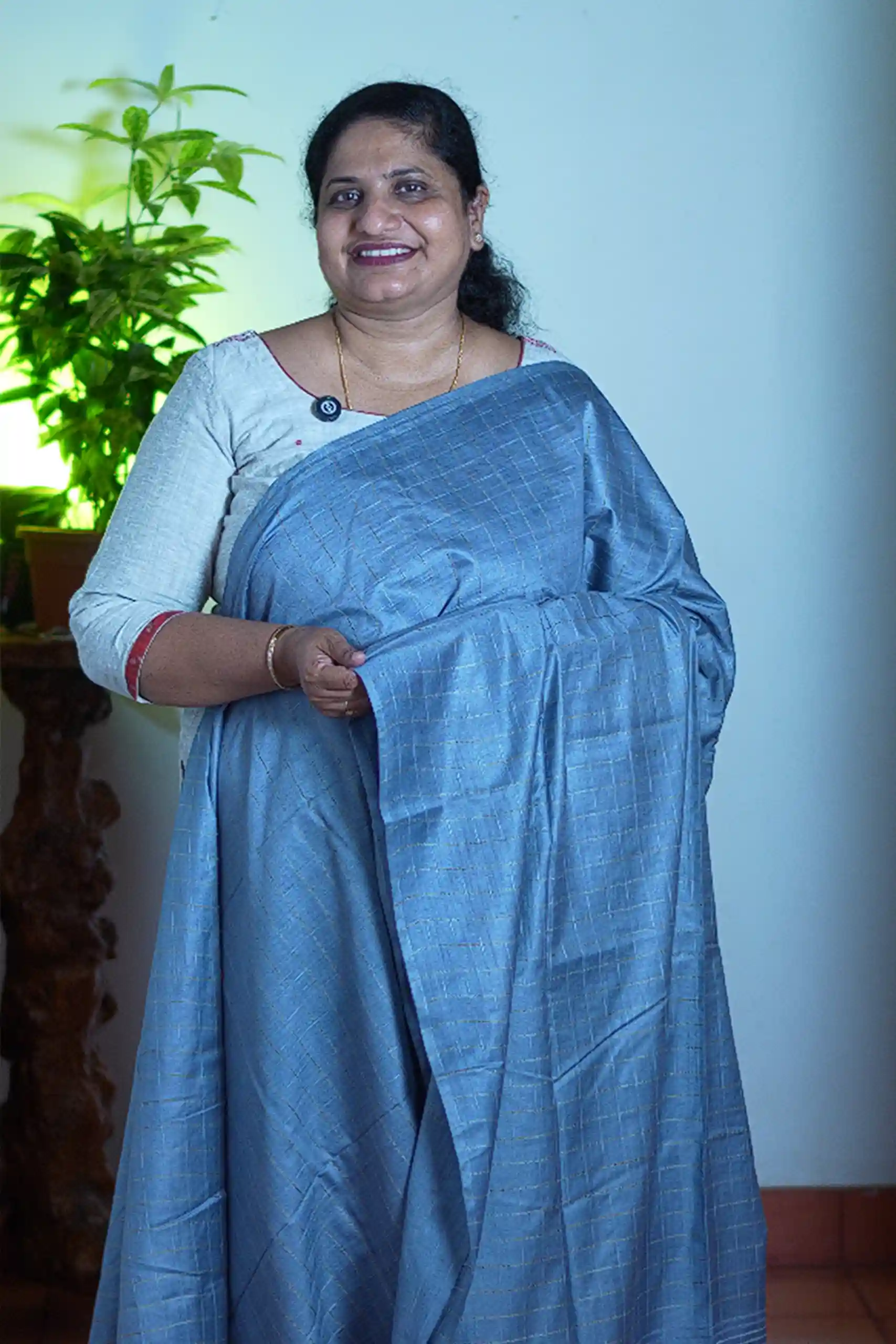 Semi Tussar with Checks (GVS 4125)