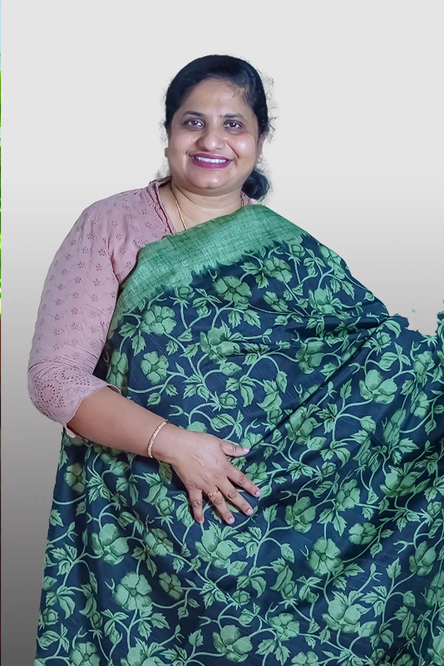 Semi Silk with Floral Prints (GVS 4141)