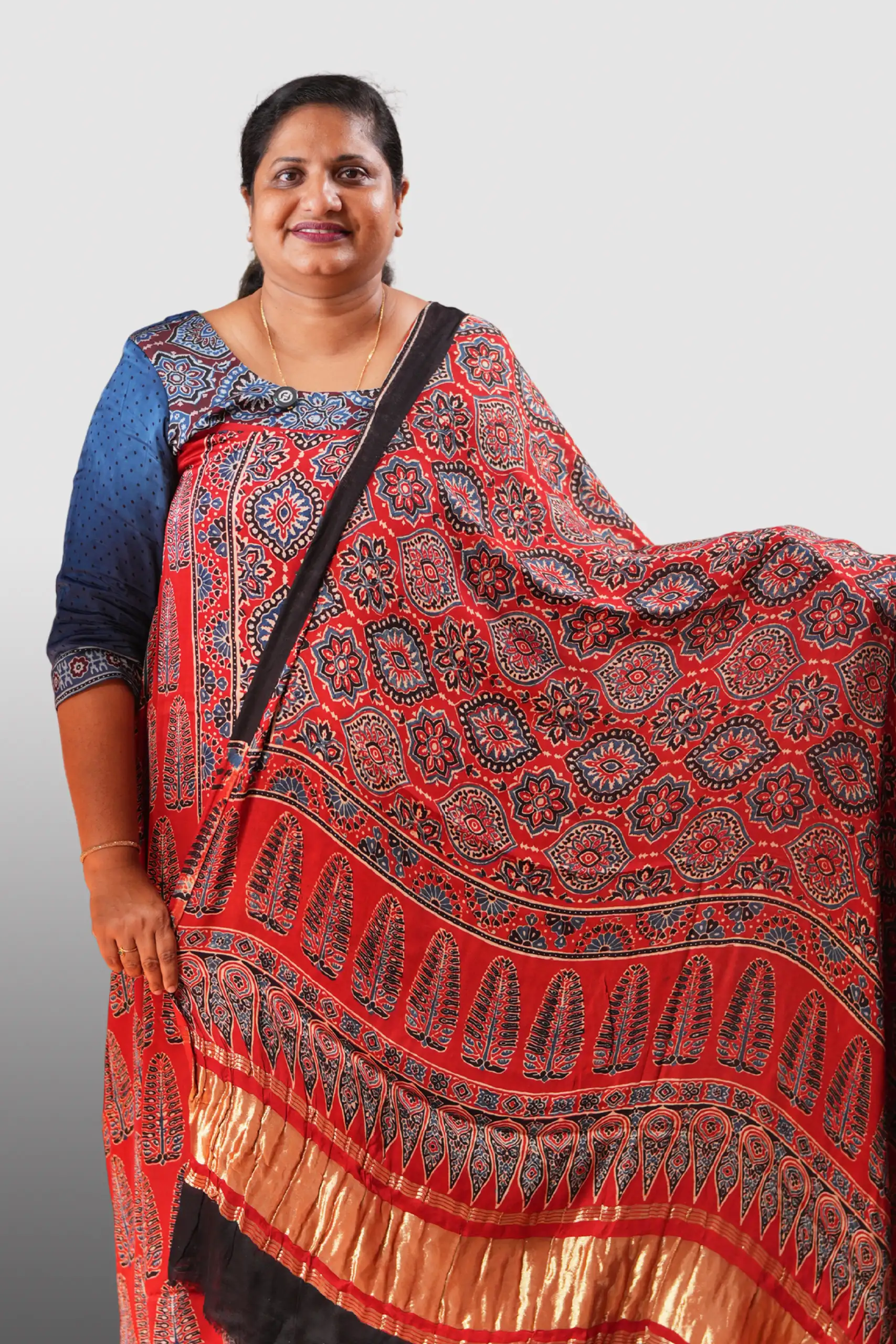 Modal Silk With Ajrak Prints(GVD 2274)