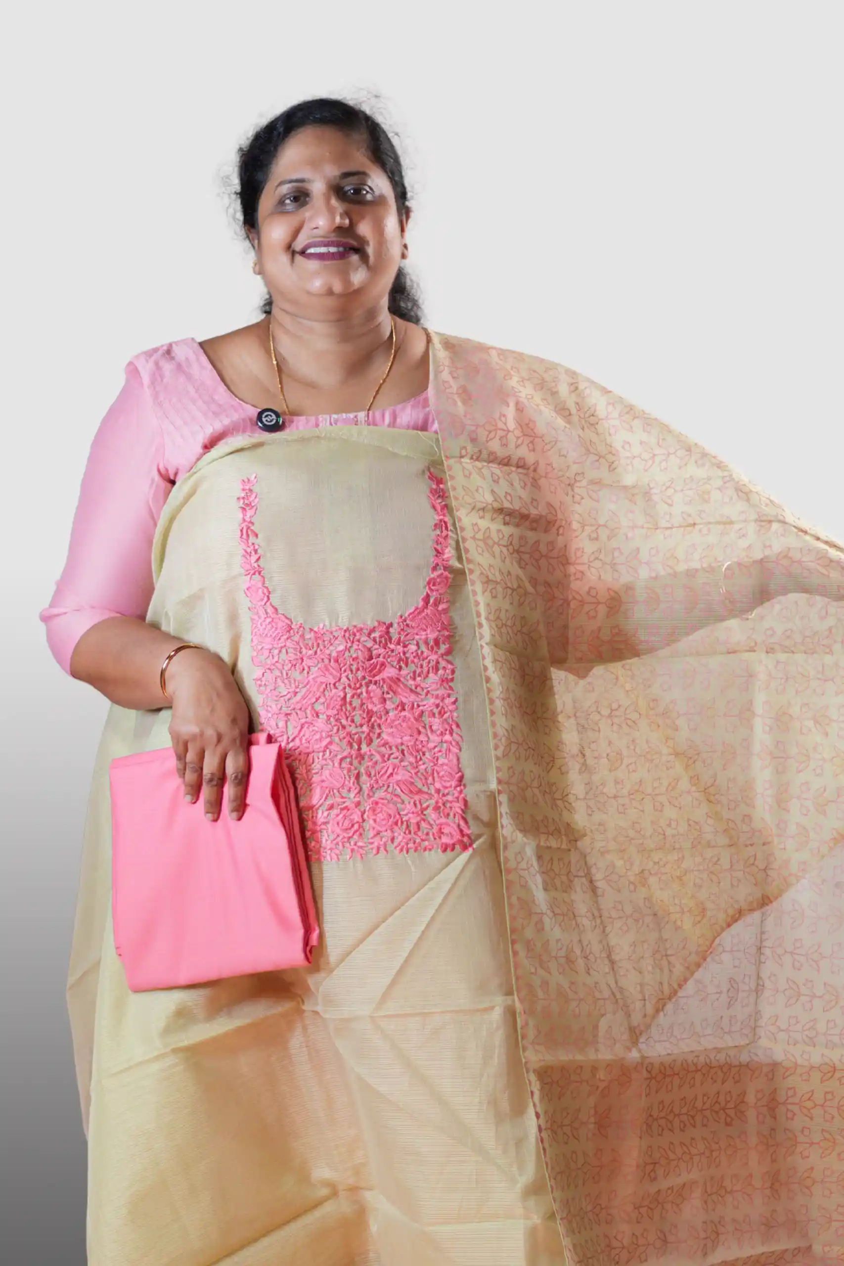 Noil kota With Embroidery Yoke (GVD 2249)